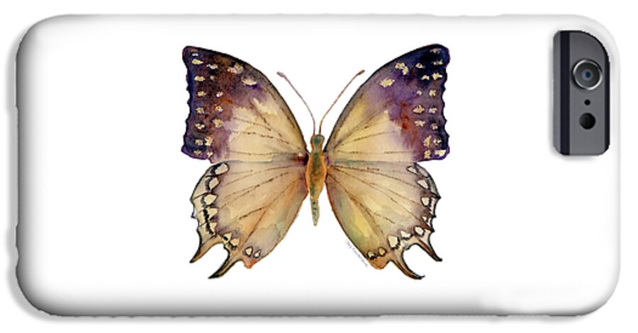 Great Nawab Butterfly iPhone 6 Case featuring the painting 63 Great Nawab Butterfly by Amy Kirkpatrick