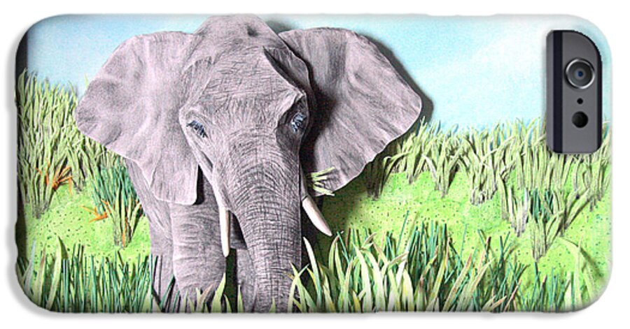 Elephant iPhone 6 Case featuring the sculpture A Green Snack by John Hebb