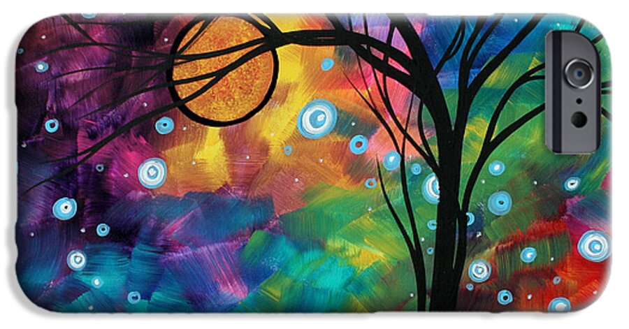 Wall iPhone 6 Case featuring the painting Abstract Art Original Painting Winter Cold by MADART by Megan Aroon