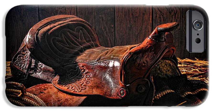 Saddle iPhone 6 Case featuring the photograph An Old Saddle by Olivier Le Queinec