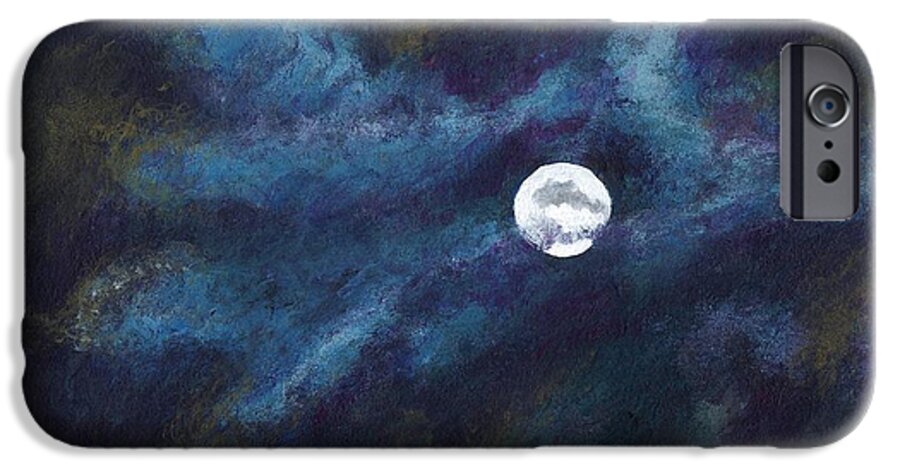 Moon iPhone 6 Case featuring the painting Autumn Moonscape by Amanda Balough