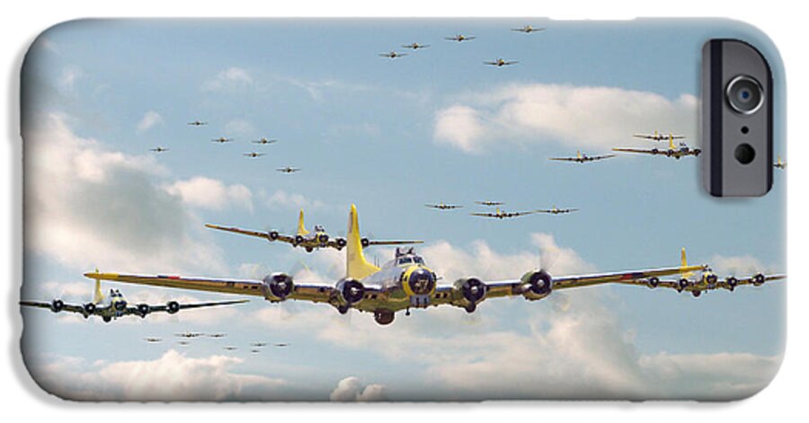 Aircraft iPhone 6 Case featuring the photograph B17 - Mighty 8th En-route by Pat Speirs