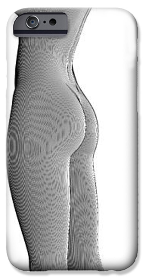 Art iPhone 6 Case featuring the digital art Beautiful Nude Young Woman Made With Lines by Nenad Cerovic