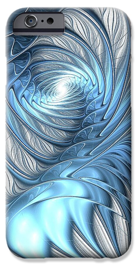 Blue iPhone 6 Case featuring the digital art Blue Wave by Anastasiya Malakhova
