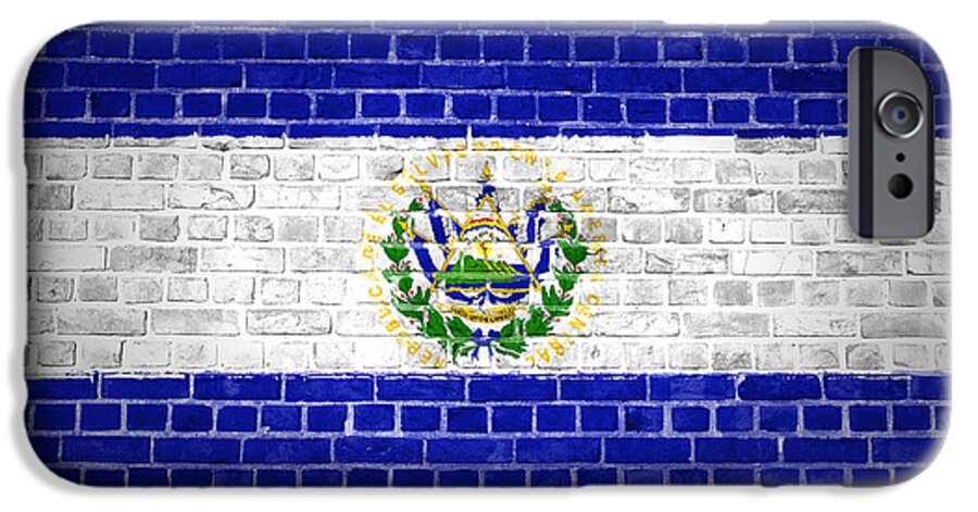 El Salvador iPhone 6 Case featuring the digital art Brick Wall El Salvador by Antony McAulay