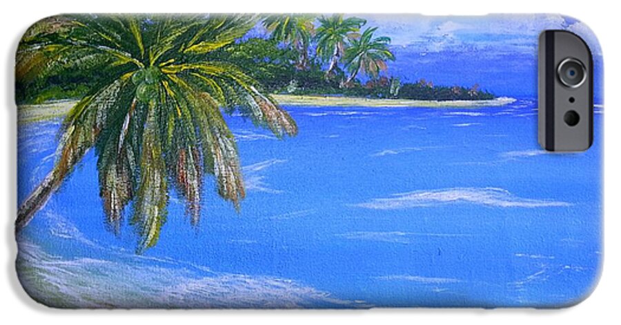 Jamaica iPhone 6 Case featuring the painting Caribbean Beach by Collin A Clarke