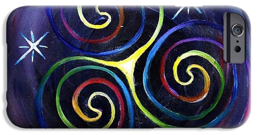 Celtic Spiral iPhone 6 Case featuring the painting Celtic Spiral by Tina Agnes