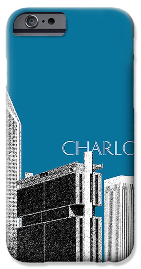 Architecture iPhone 6 Case featuring the digital art Charlotte Skyline 1 - Steel by DB Artist