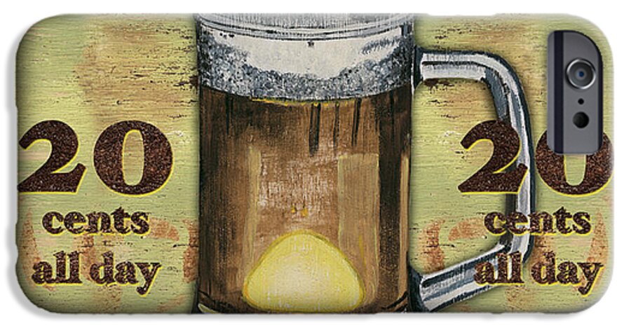 Food iPhone 6 Case featuring the painting Cold Beer by Debbie DeWitt