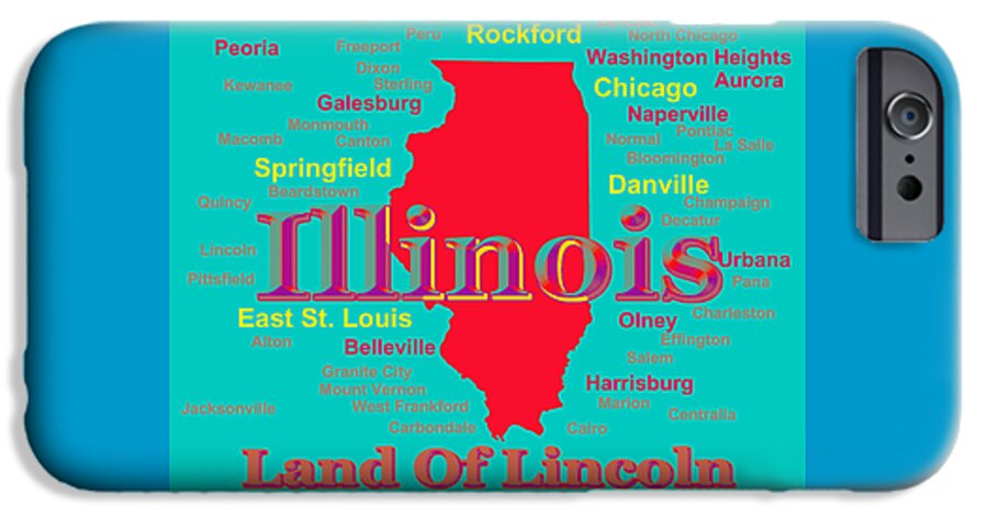Illinois iPhone 6 Case featuring the photograph Colorful Illinois State Pride Map Silhouette by Keith Webber Jr