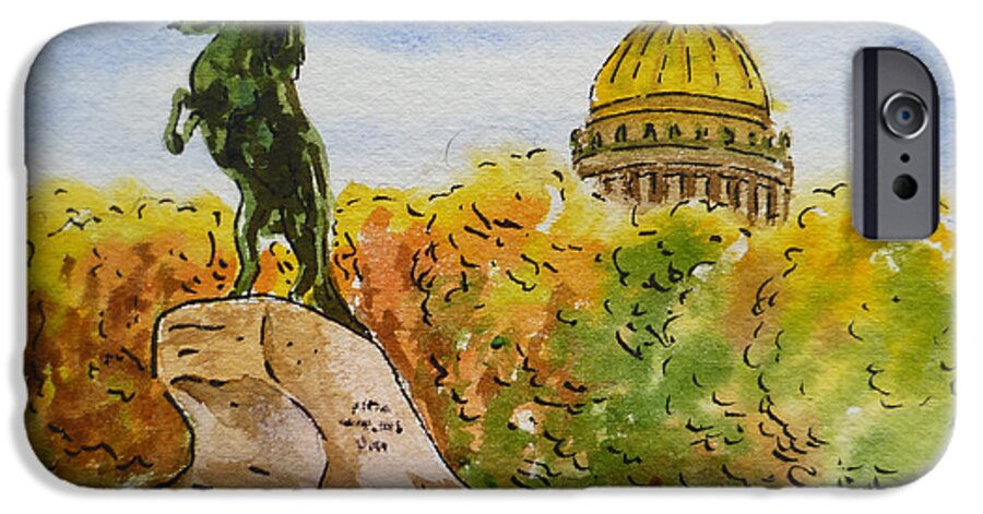 Russia iPhone 6 Case featuring the painting Colors Of Russia Monuments of Saint Petersburg by Irina Sztukowski