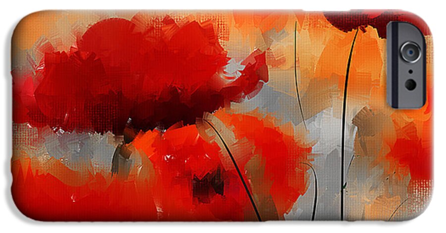 Poppies iPhone 6 Case featuring the painting Dream Of Poppies by Lourry Legarde