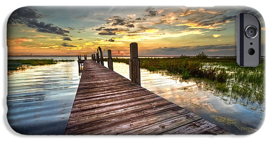 Clouds iPhone 6 Case featuring the photograph Evening Dock by Debra and Dave Vanderlaan