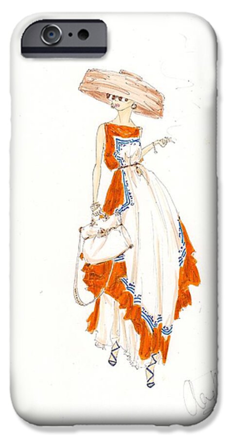 Sportschool boom Dankzegging Fashion Illustration Paris Summer Dress Drawing iPhone 6 Case by Alex  Newton - Fine Art America