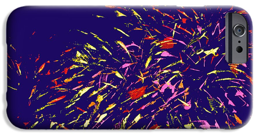 Abstract iPhone 6 Case featuring the painting Fireworks by Elizabeth Blair-Nussbaum
