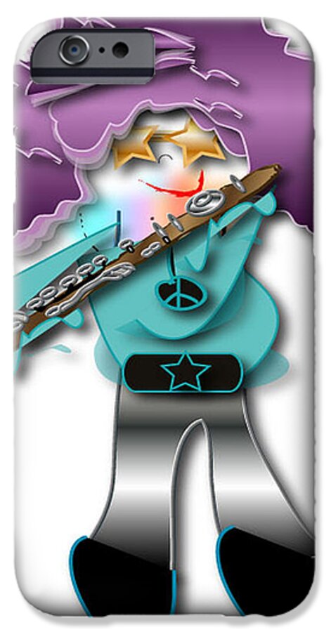 Flute Player iPhone 6 Case featuring the digital art Flute Player by Marvin Blaine