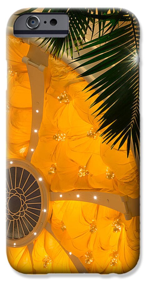Happy iPhone 6 Case featuring the photograph Happy Yellow Silk Decor With Stars by Georgia Mizuleva