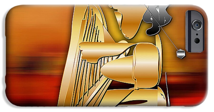 Harp Player iPhone 6 Case featuring the digital art Harp Player by Marvin Blaine