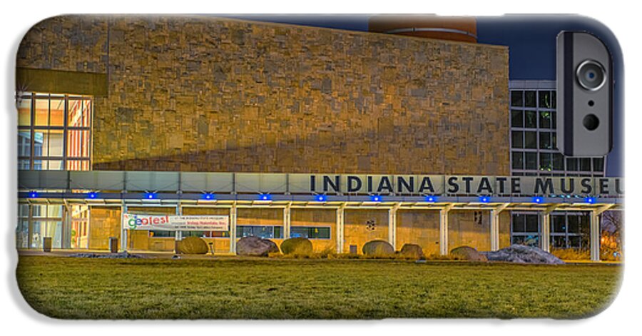 Indiana iPhone 6 Case featuring the photograph Indiana State Museum Night Delta by David Haskett II