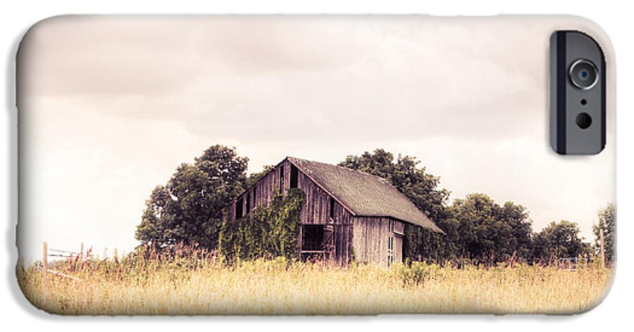 Little Barns iPhone 6 Case featuring the photograph Little Old Barn in a Field - Landscape by Gary Heller