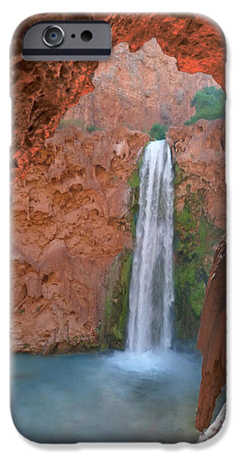Mooney Falls iPhone 6 Case featuring the photograph Looking Out From the Cave by Alan Socolik