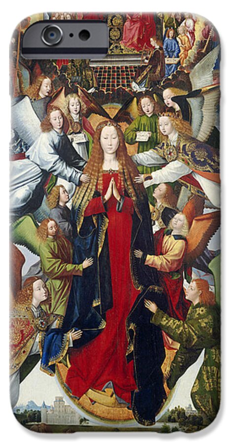 Angels iPhone 6 Case featuring the photograph Mary, Queen Of Heaven, C. 1485- 1500 Oil On Panel by Master of the Legend of St. Lucy