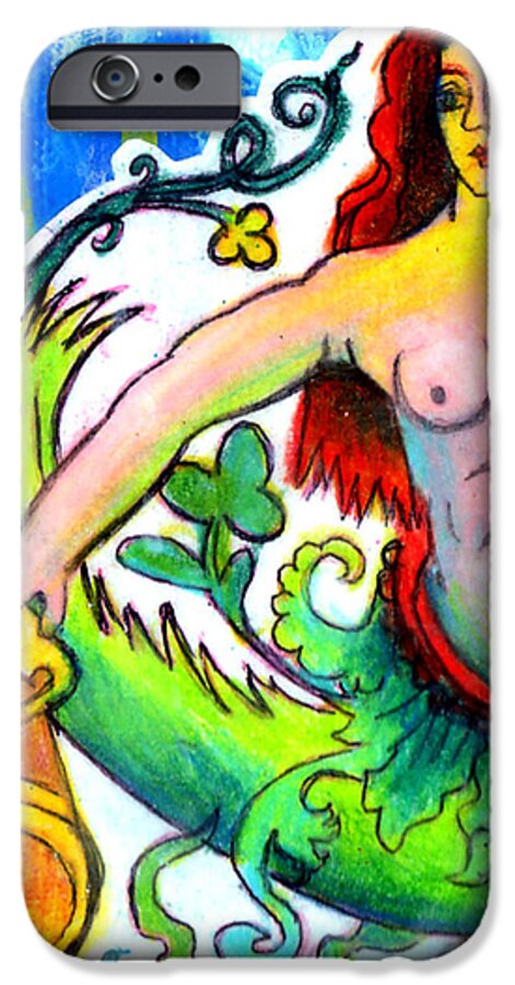 Mermaid iPhone 6 Case featuring the painting Mermaid Of The High Seas by Genevieve Esson