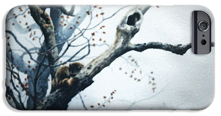 Raccoon iPhone 6 Case featuring the painting Nap In The Mist by Hanne Lore Koehler