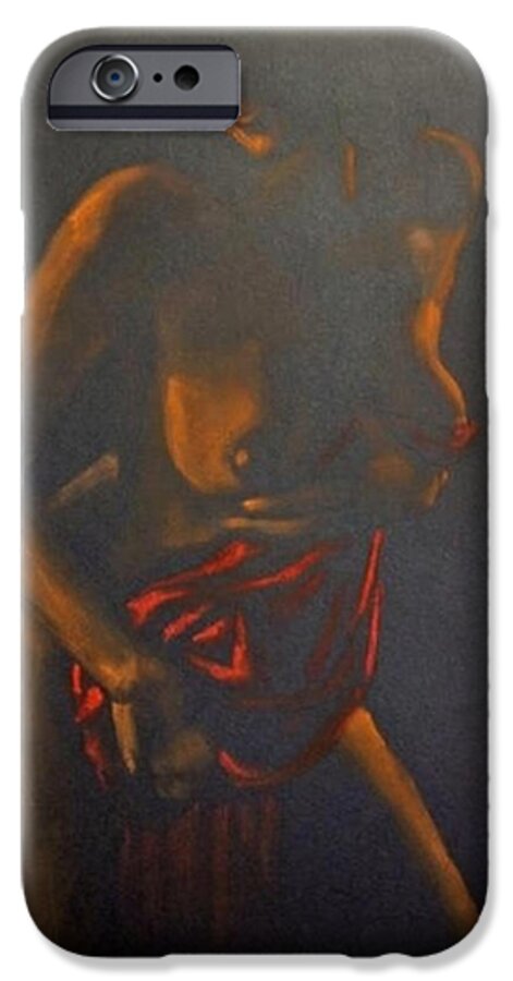 Fantasy iPhone 6 Case featuring the painting Nude in darkness by Dorina Costras