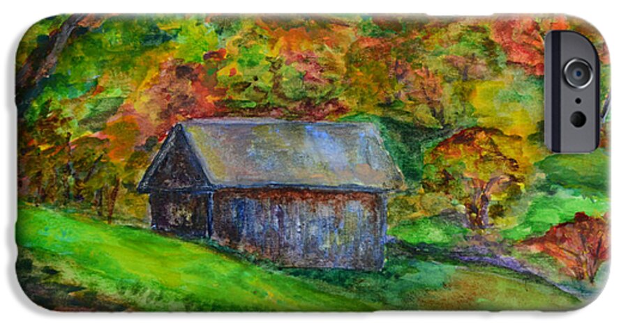 Old Barn iPhone 6 Case featuring the painting Old Barn by Olga Hamilton