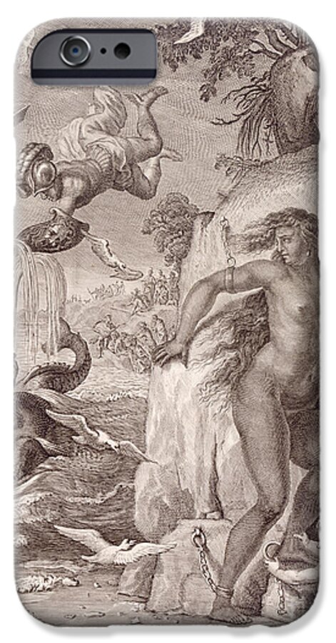 Perseus iPhone 6 Case featuring the drawing Perseus Delivers Andromeda from the Sea Monster by Bernard Picart