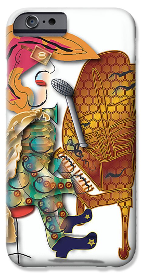 Piano Player iPhone 6 Case featuring the digital art Piano Man by Marvin Blaine