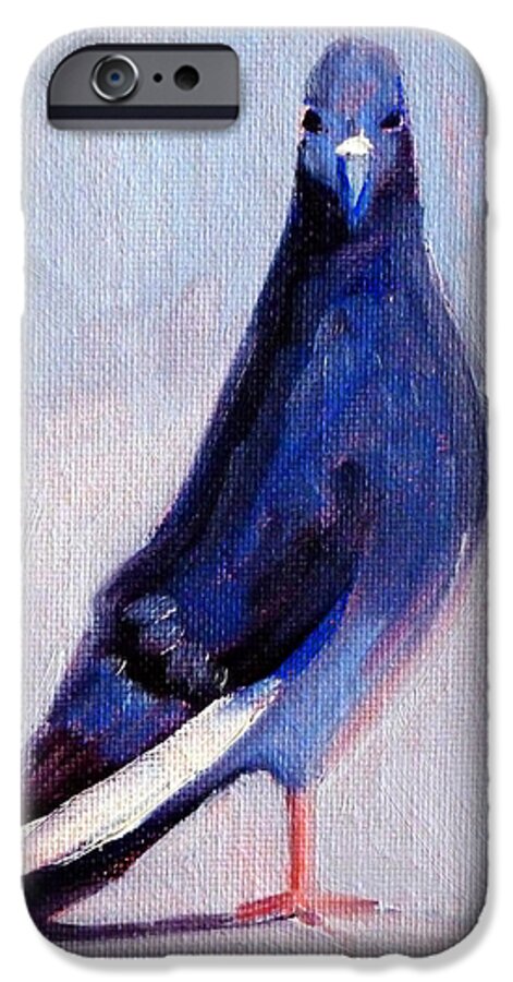 Pigeon iPhone 6 Case featuring the painting Pigeon Bird Portrait Painting by Nancy Merkle