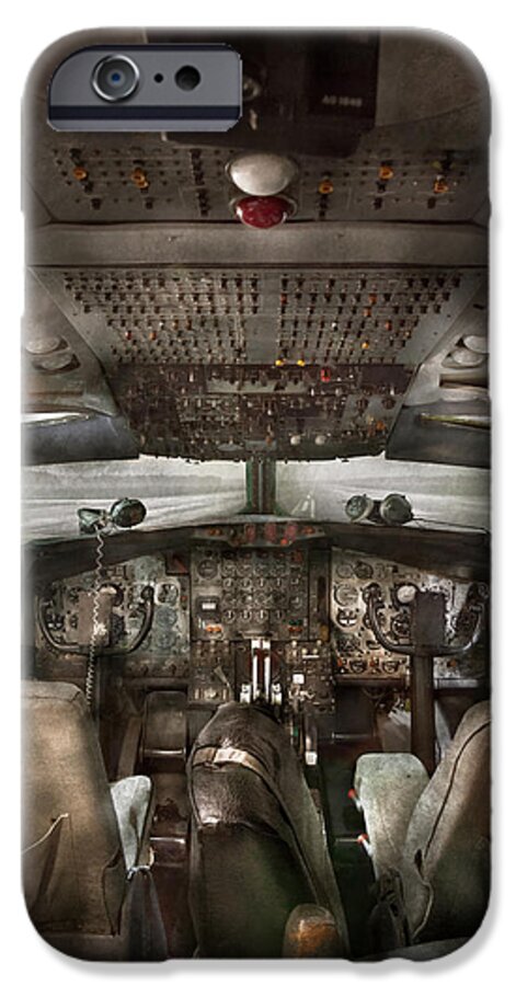 Pilot iPhone 6 Case featuring the photograph Pilot - Boeing 707 - Cockpit - We need a pilot or two by Mike Savad