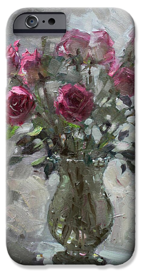 Roses iPhone 6 Case featuring the painting Roses for Viola by Ylli Haruni