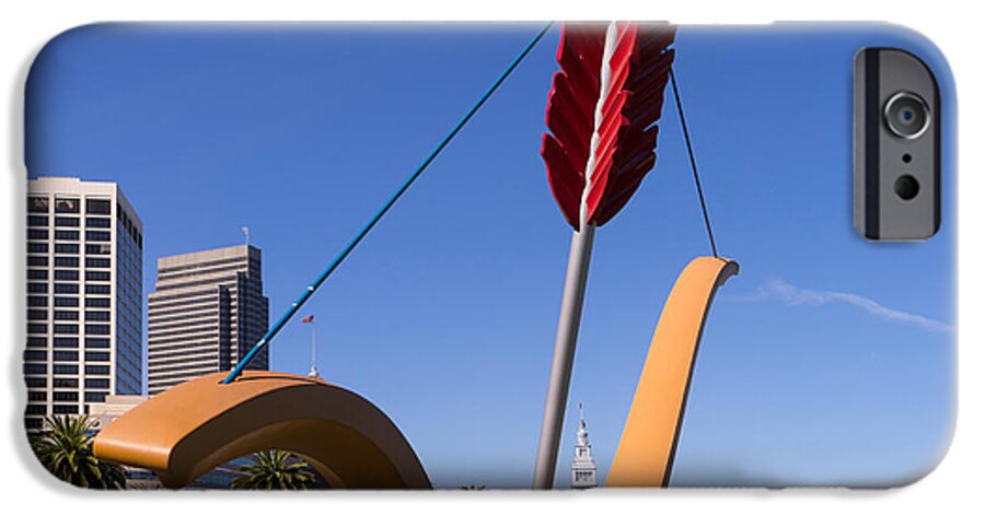 San Francisco iPhone 6 Case featuring the photograph San Francisco Cupids Span Sculpture At Rincon Park On The Embarcadero DSC1827 by Wingsdomain Art and Photography