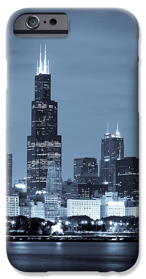 Chicago Skyline iPhone 6 Case featuring the photograph Sears Tower in Blue by Sebastian Musial