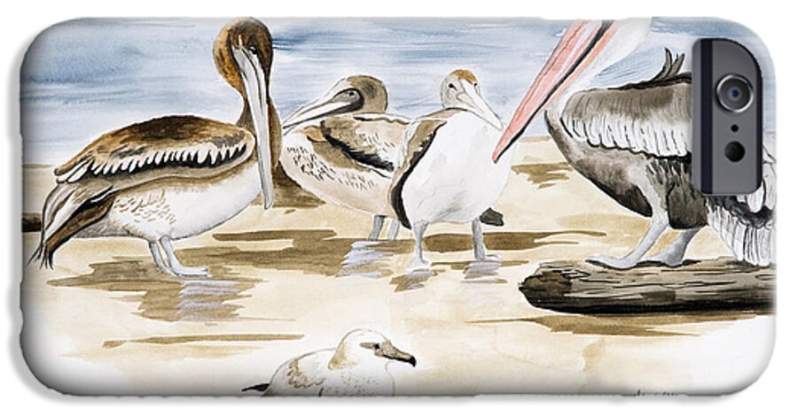 Birds iPhone 6 Case featuring the painting Shore Birds by Joette Snyder