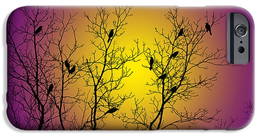 Birds iPhone 6 Case featuring the mixed media Silhouette Birds by Christina Rollo