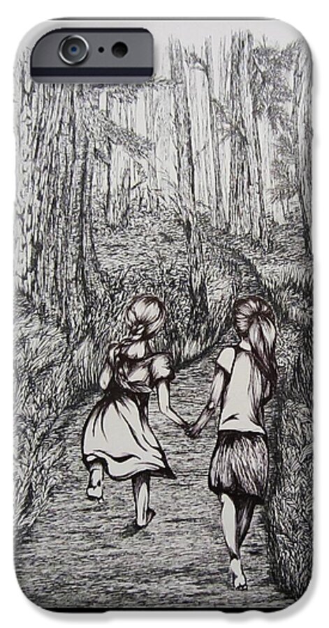 Forest iPhone 6 Case featuring the drawing Sisters by Shayla Tansey