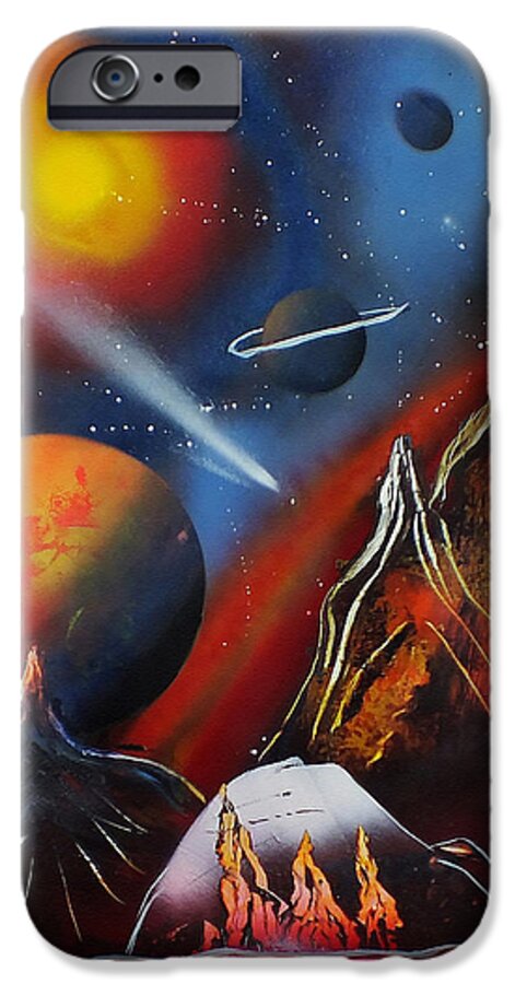 Planet iPhone 6 Case featuring the painting Space 016 by Frank Carter