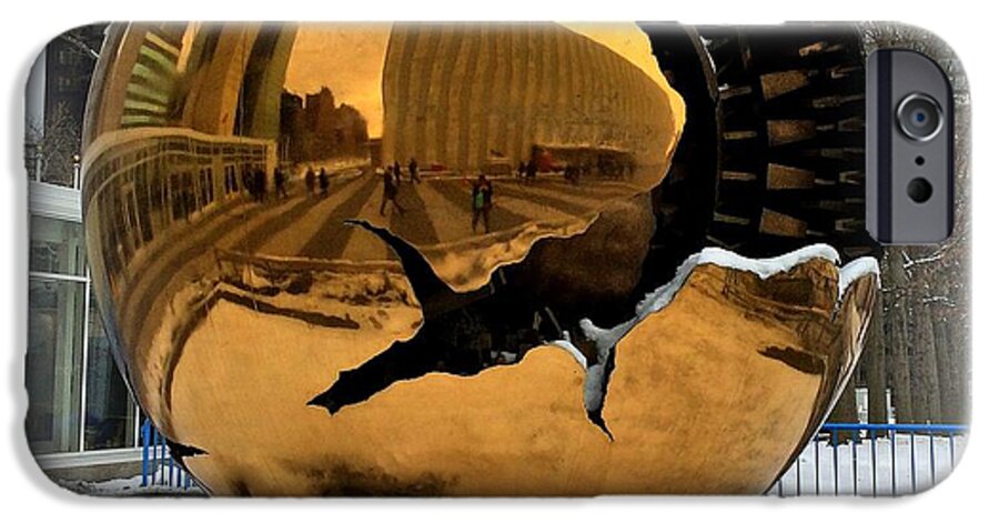 United Nations iPhone 6 Case featuring the photograph Sphere Within a Sphere Sculpture at United Nations by Miriam Danar