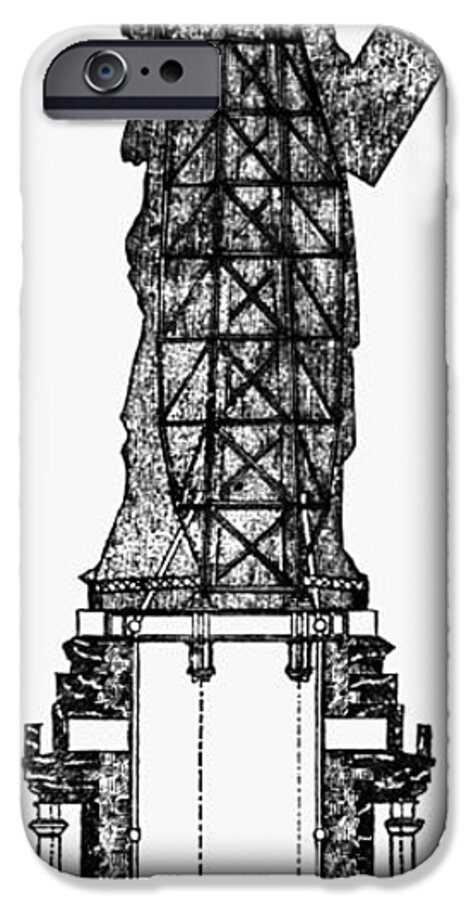 1886 iPhone 6 Case featuring the photograph Statue Of Liberty, 1886 by Granger