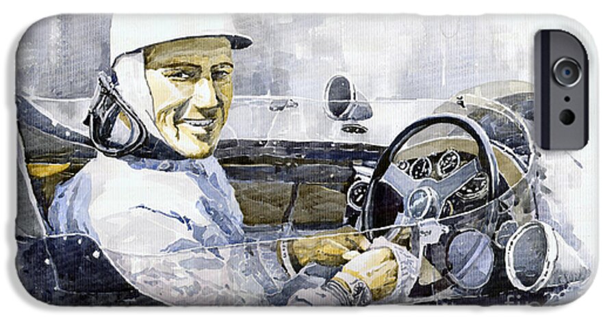 Watercolor iPhone 6 Case featuring the painting Stirling Moss by Yuriy Shevchuk