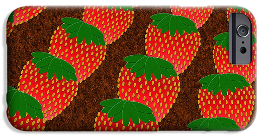 Strawberry iPhone 6 Case featuring the digital art Strawberry Fields Forever by Andee Design