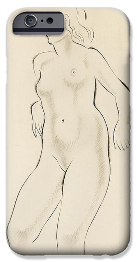 Nude iPhone 6 Case featuring the drawing Study of a Female Nude by Eric Gill