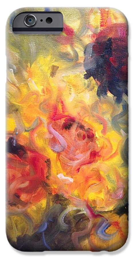 Sunflower iPhone 6 Case featuring the painting Sunflower Selebrations by Karen Carmean