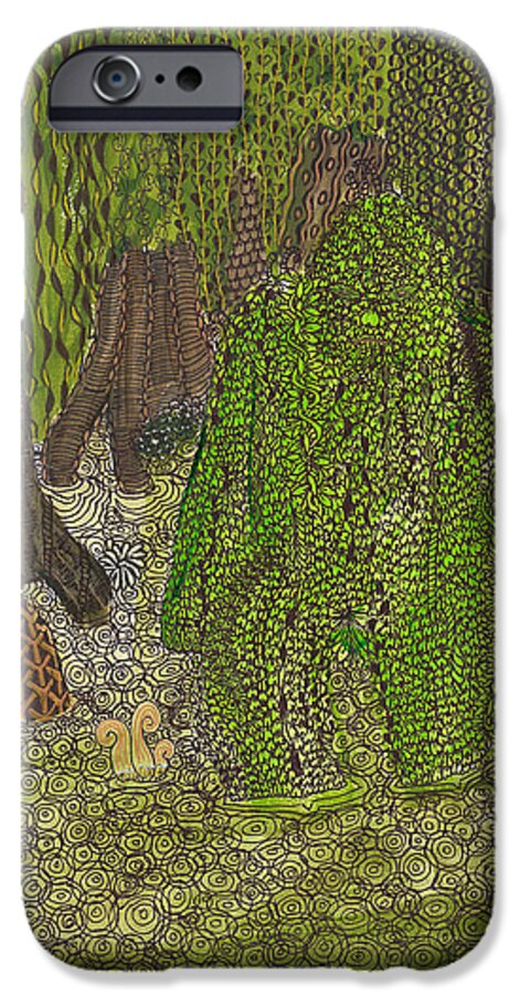 Monster iPhone 6 Case featuring the mixed media Swamp Monster by Rebecca Klingbeil