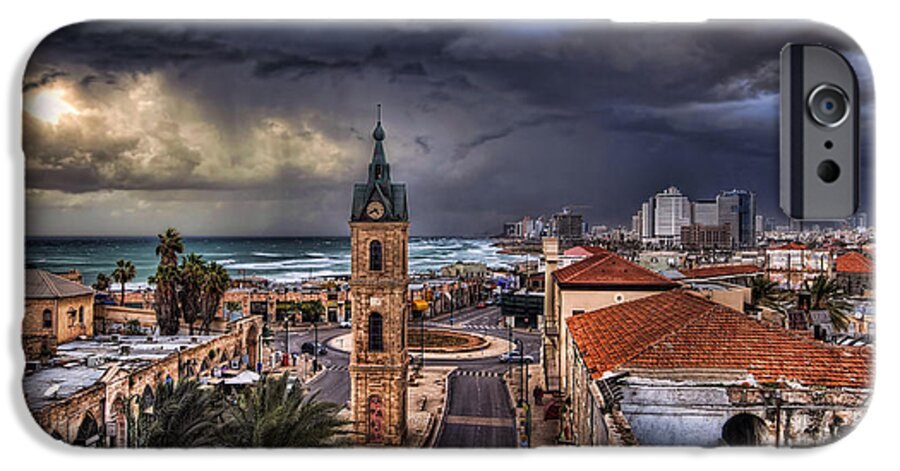 Clock Tower iPhone 6 Case featuring the photograph the Jaffa old clock tower by Ronsho