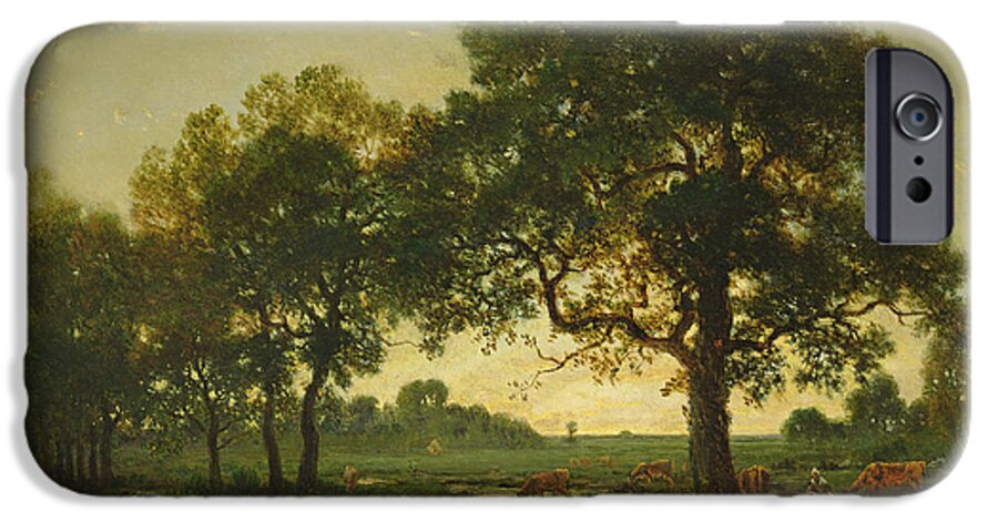 Rousseau iPhone 6 Case featuring the painting The Pond Oaks by Theodore Rousseau